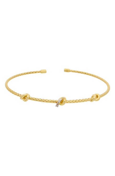 Diamond Knot Mesh Cuff Bangle