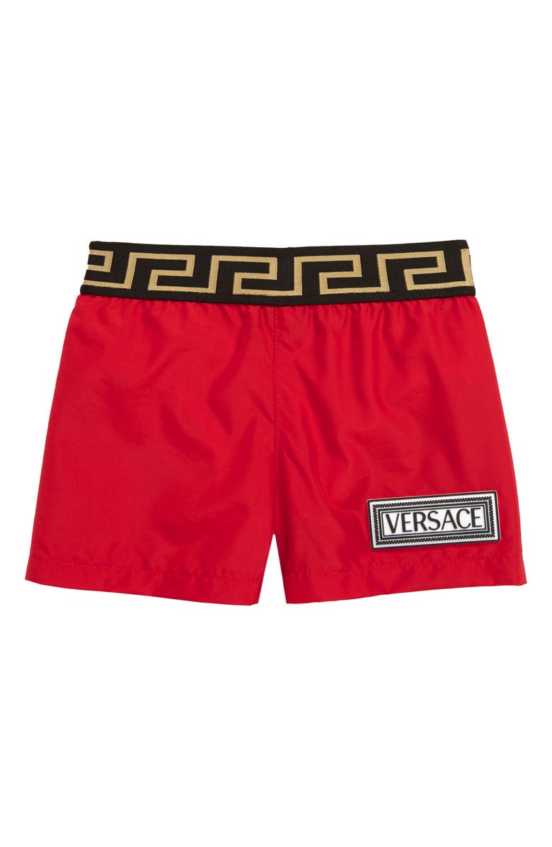 Versace Greek Key Swim Trunks, Main, color, 