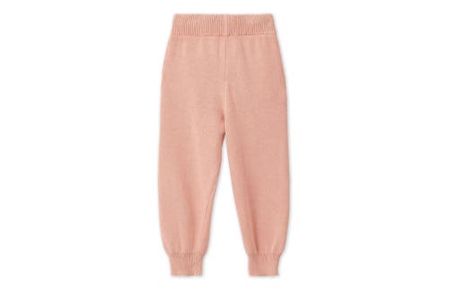 Vild House Of Little Organic Knit Joggers In Pink Rust-mineral Dye