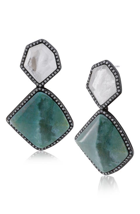 Geometric Crystal Drop Earrings