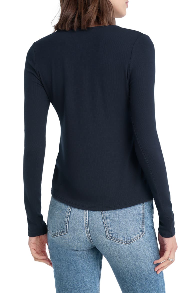 The Good Luck Long Sleeve Rib Top, Alternate, color, NAVY