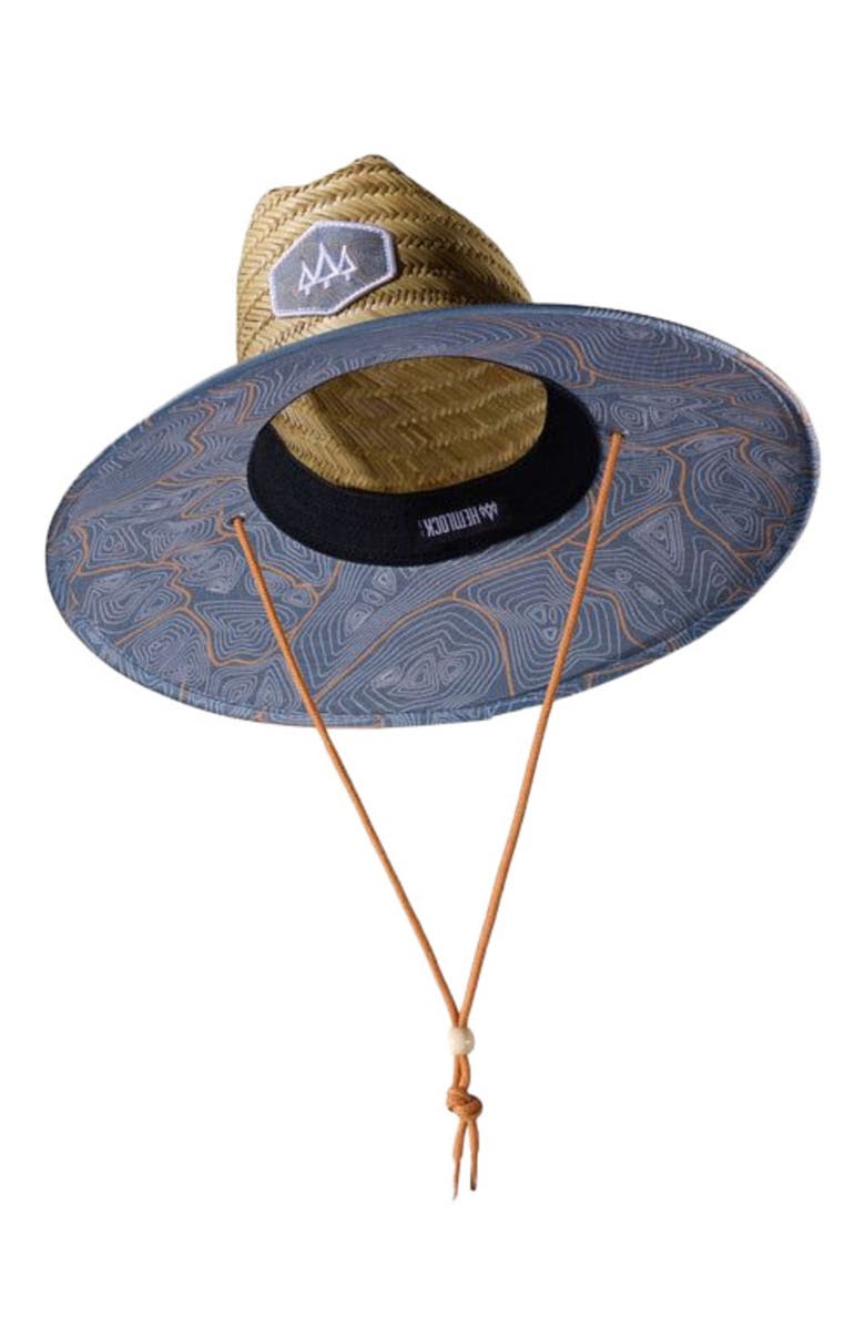 Hemlock Nomad Straw Lifeguard Hat, Alternate, color, Topography Map