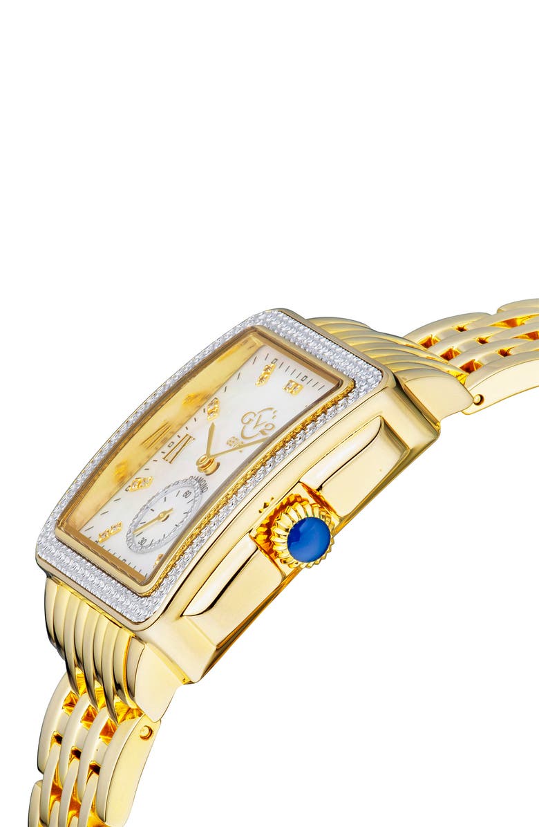 GV2 Women's Bari Mother of Pearl Diamond Bracelet Watch, 34mm x 30mm, Alternate, color,