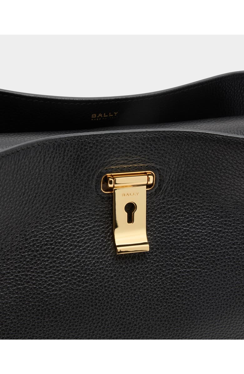 Bally Lock Me Top Handle Bag in Grained Leather, Alternate, color,