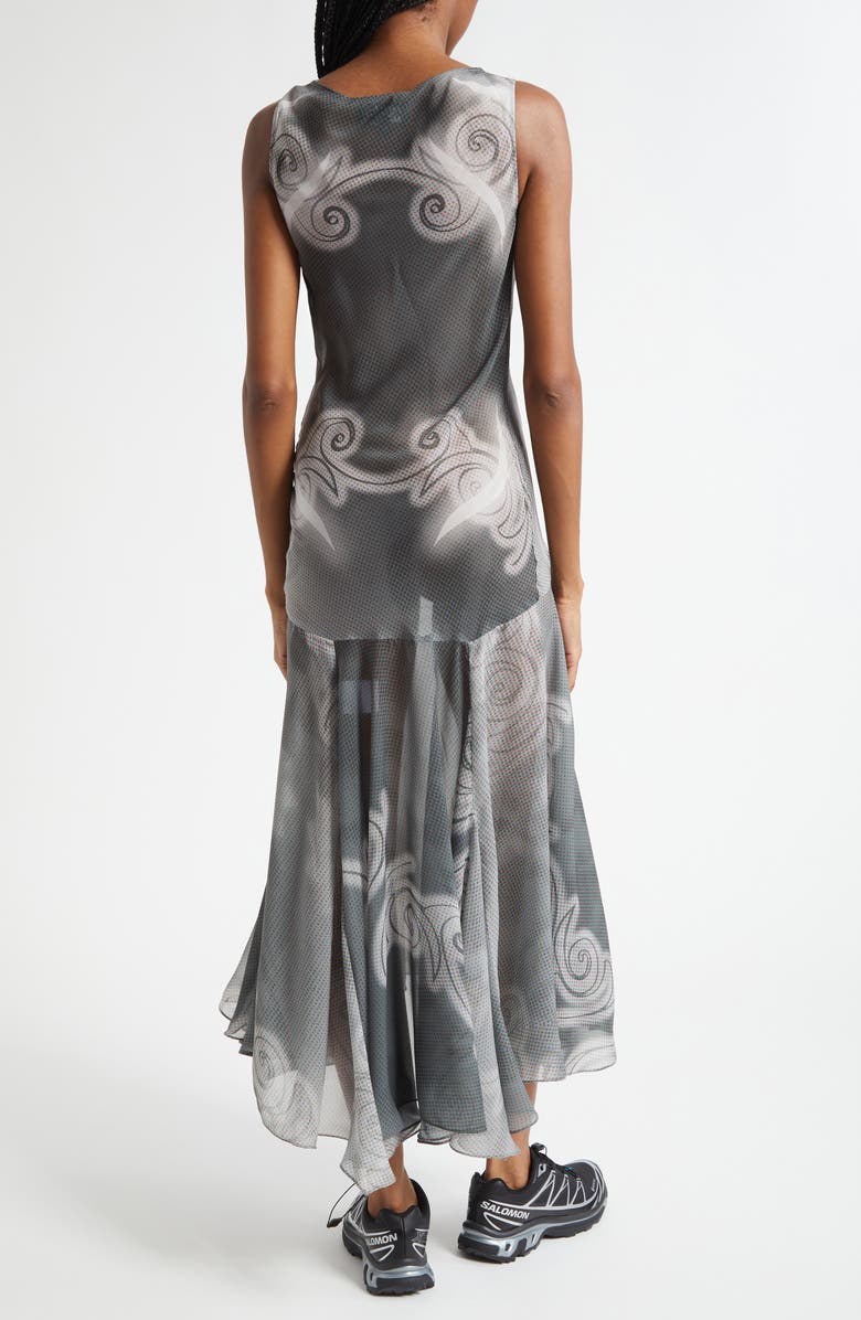 Paolina Russo Sleeveless Bias Cut Chiffon Maxi Dress, Alternate, color, Grey