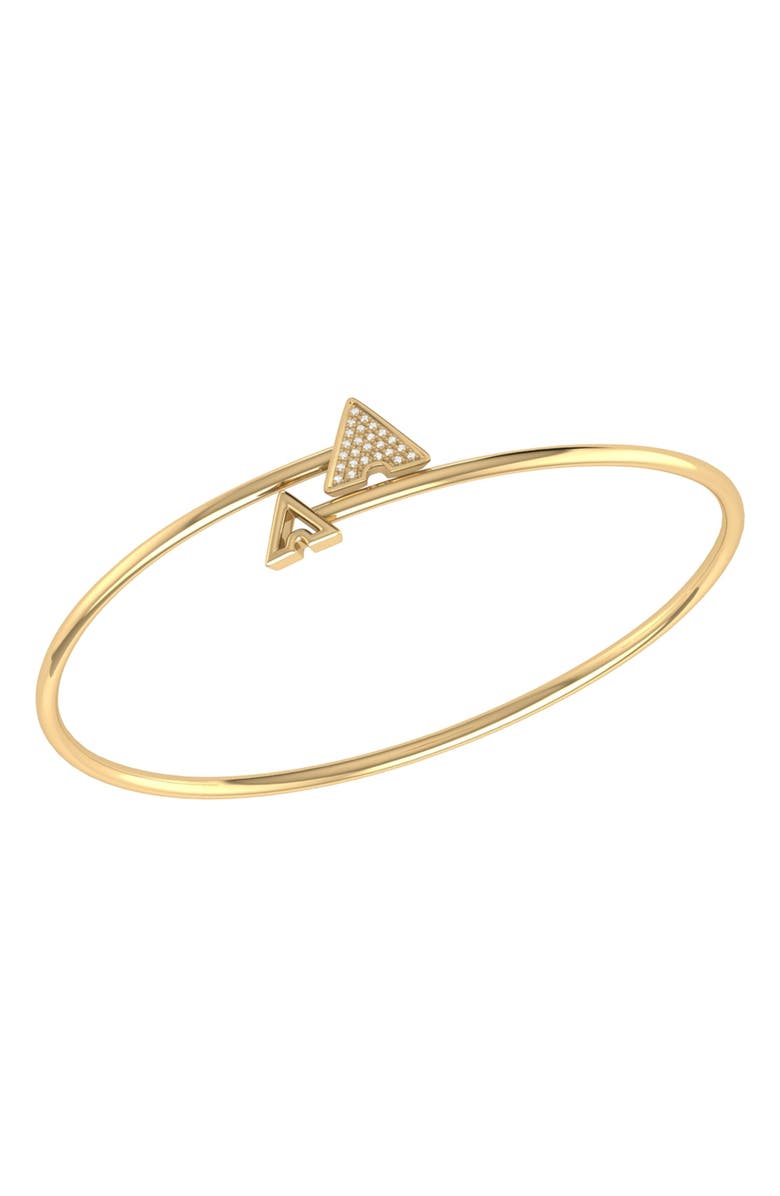 LuvMyJewelry Skyscraper Triangle Roof Sterling Silver Diamond Bangle, Main, color, 14Kt Gold Vermeil On Sterling