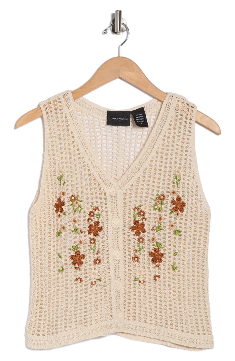 Forgotten Grace Embroidered Crochet Tank, Main, color,
