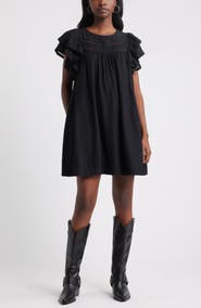 Treasure & Bond Double Ruffle Shift Dress