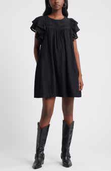 Treasure & Bond Double Ruffle Shift Dress