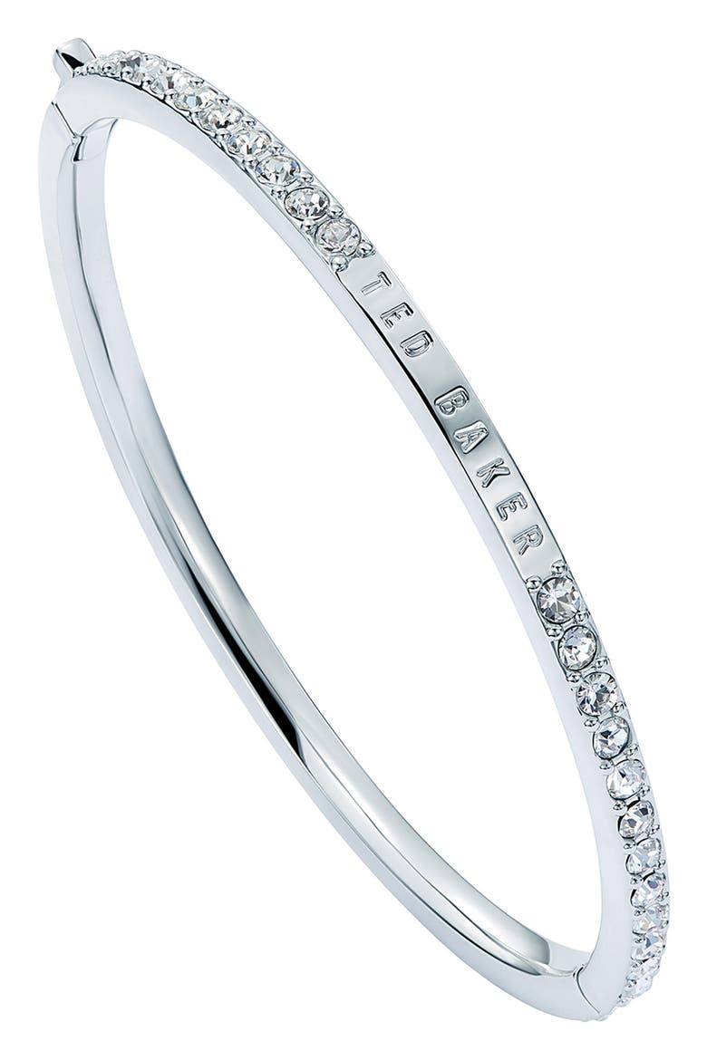 Claudia Narrow Crystal Hinge Bracelet, Alternate, color, SILVER TONE / CLEAR CRYSTAL
