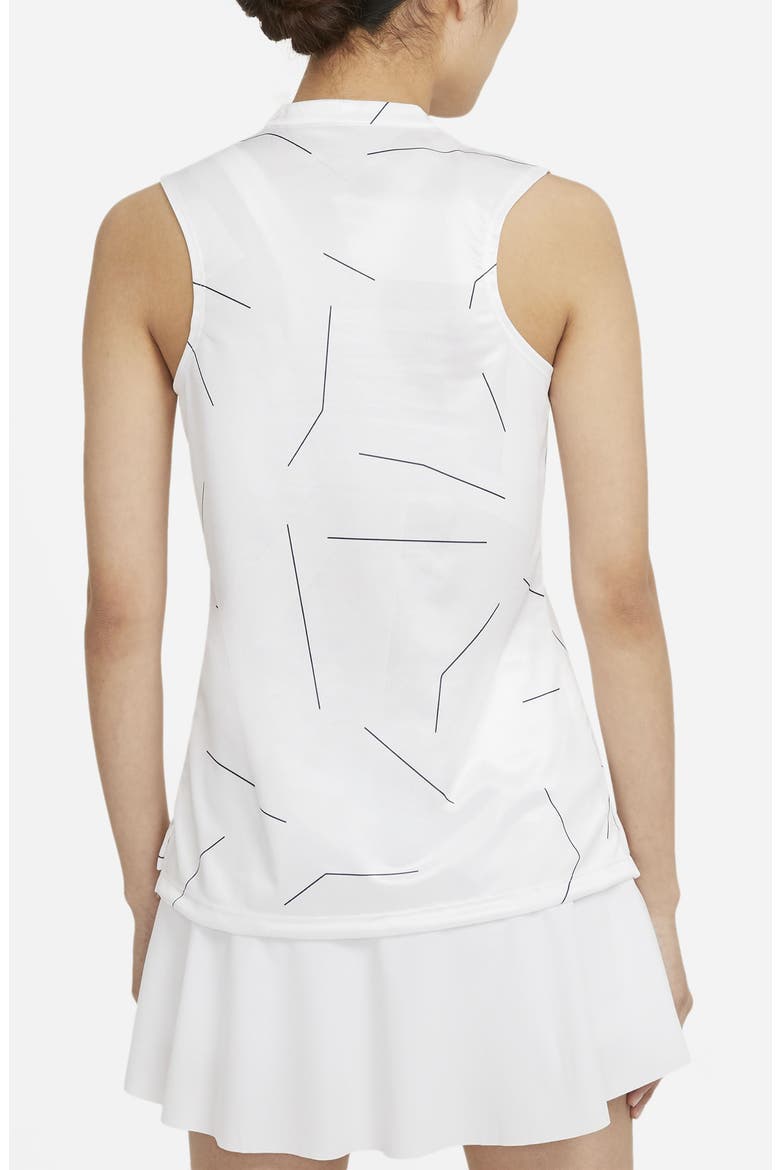 Breathe Sleeveless Golf Shirt, Alternate, color, WHITE/ BLACK/ BLACK