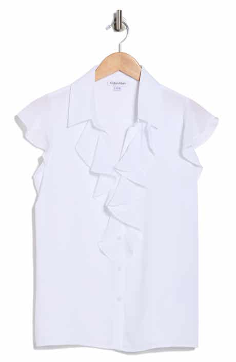 Calvin Klein Ruffle Woven Top
