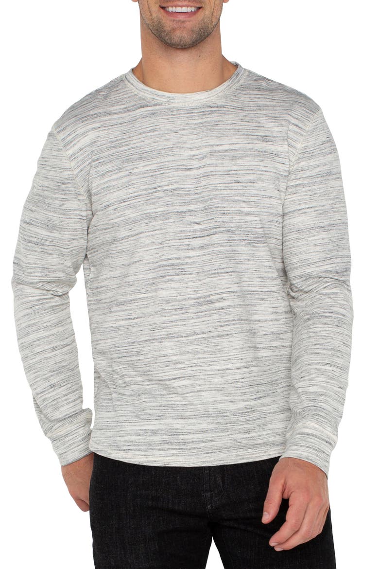 Space Dye Long Sleeve T-Shirt, Main, color, GRY/WHT ML