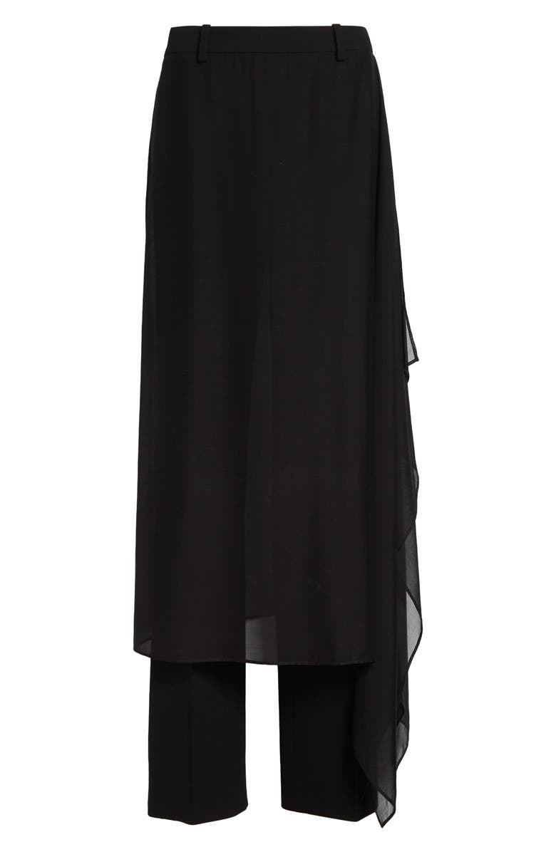 Michael Kors Collection Veiled Stretch Virgin Wool Trousers, Alternate, color, Black