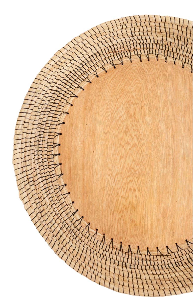 indego africa Copabu Wooden + Woven Platter, Alternate, color, 