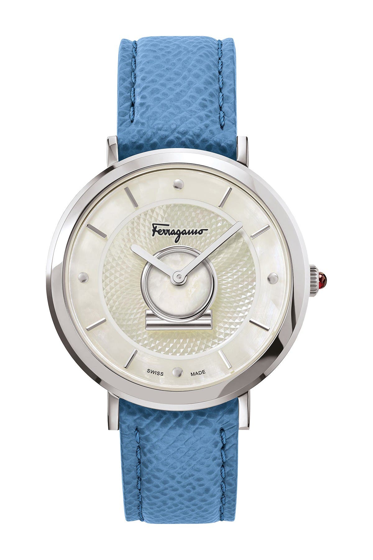 FERRAGAMO Women's Mother of Pearl Leather Strap Watch, 36mm