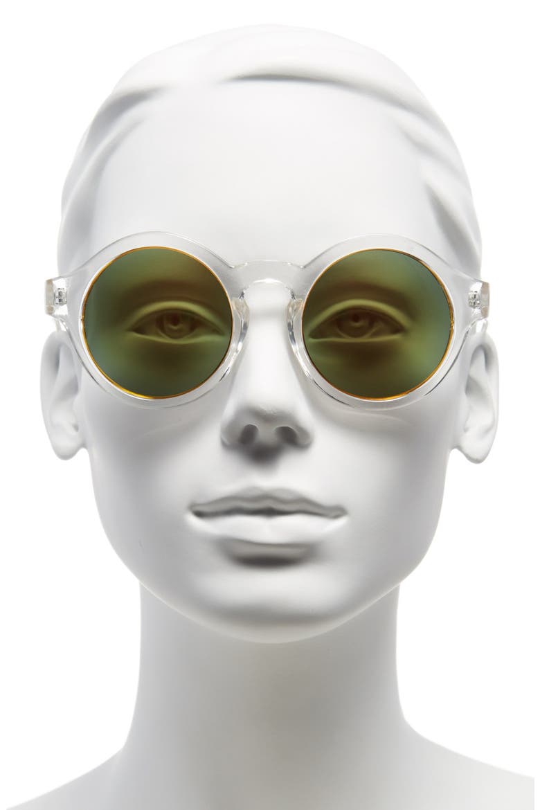 FE NY 52mm Round Sunglasses, Alternate, color, CLEAR RED