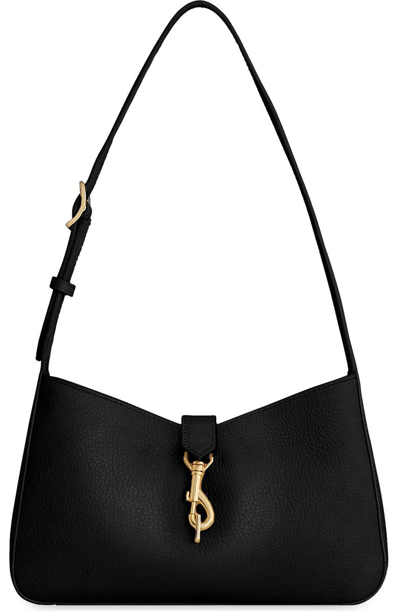 Rebecca Minkoff Small Megan Leather Shoulder Bag, Main, color, Black