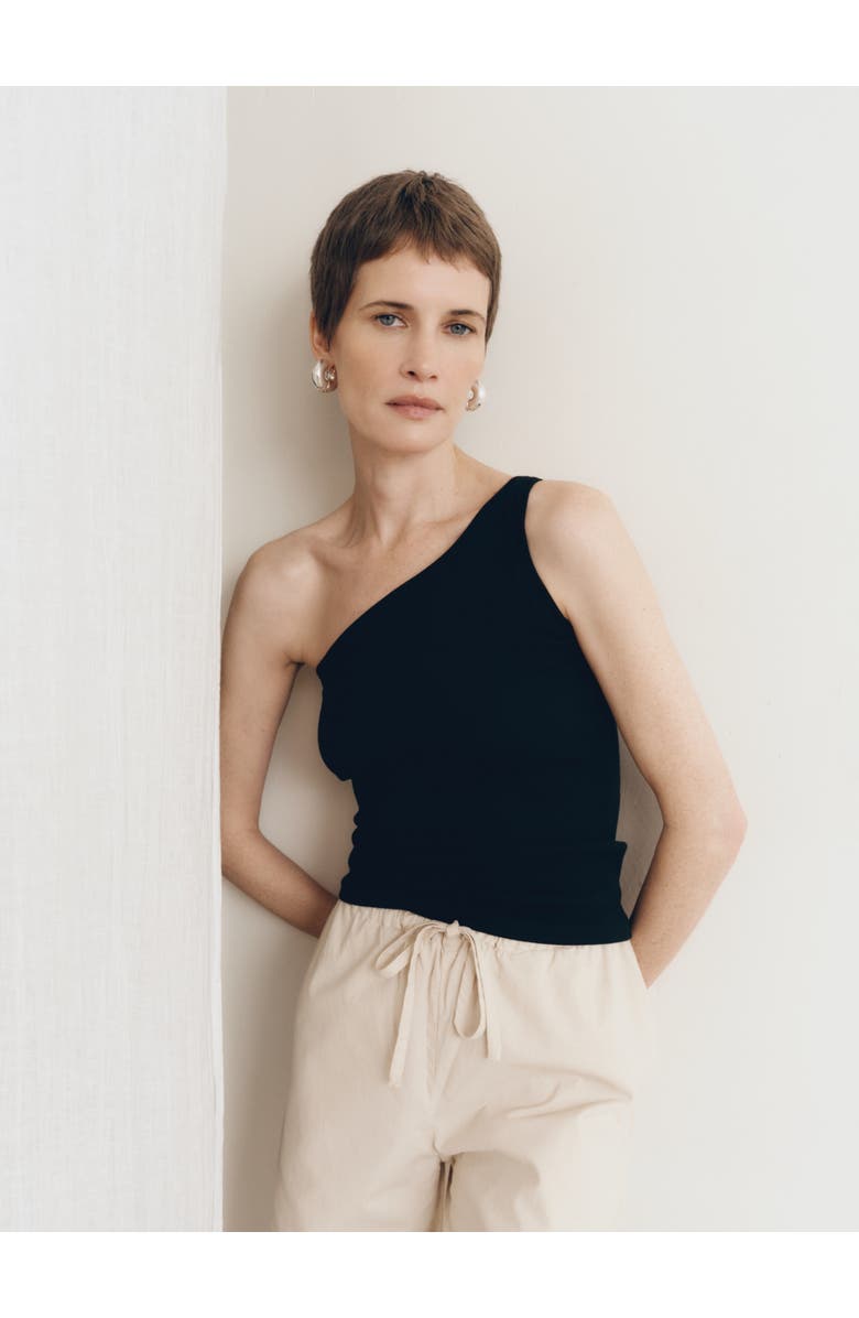 VIR VITA Bahar One Shoulder Top, Alternate, color, Black