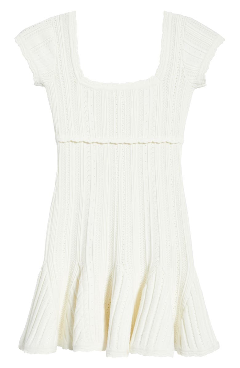 LoveShackFancy Kids' Daffron Pointelle Sweater Dress, Alternate, color, White Tea