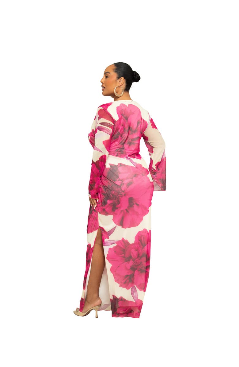 FASHION-SZN CURVE Curve Cowl Neck Long Sleeve Maxi Dress, Alternate, color, Pink