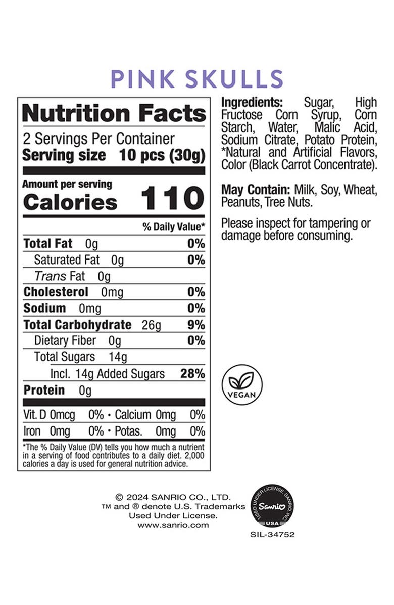 sugarfina Kuromi<sup>™</sup> Pink Skull Set of 4 Candy Cubes, Alternate, color, 