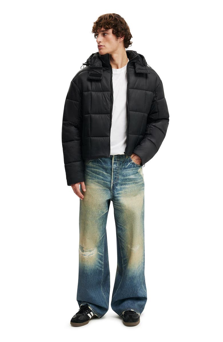 Cotton On Men's Puffer Jacket, Alternate, color, Black