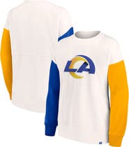 FANATICS Women's Fanatics Branded White Los Angeles Rams Colorblock Primary Logo Pullover Sweatshirt