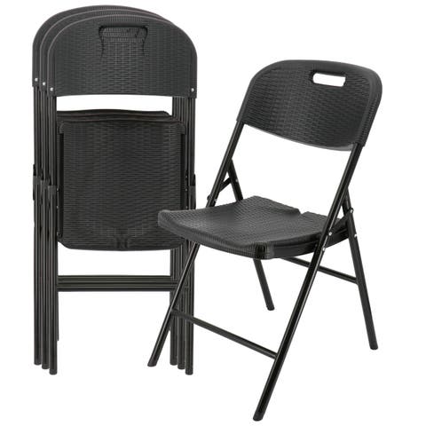 4 Piece Indoor and Outdoor Rattan Folding Chair