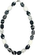 Kazuri Twilight Collection - Monochrome Symphony Necklace - 22"