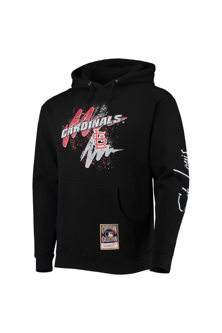 Men's Mitchell & Ness Black St. Louis Cardinals Hyper Hoops Pullover Hoodie, Alternate, color, Black