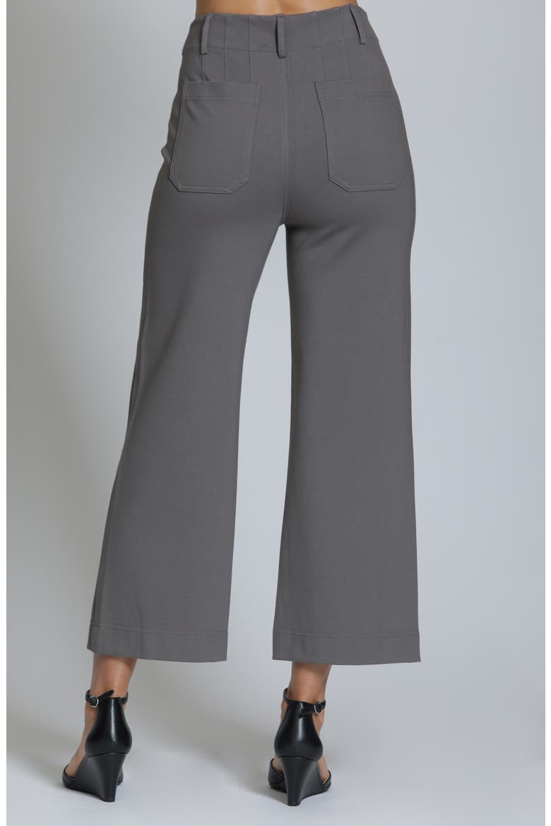 Ponte Wide Leg Crop Pants, Alternate, color, PEBBLE