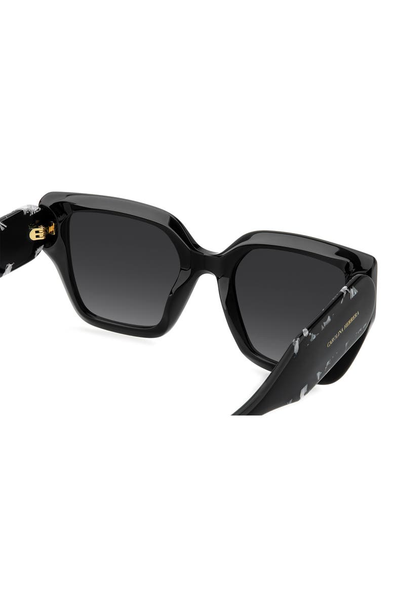 Carolina Herrera Her 53mm Gradient Square Geometric Sunglasses, Alternate, color, Black/ Dark Grey