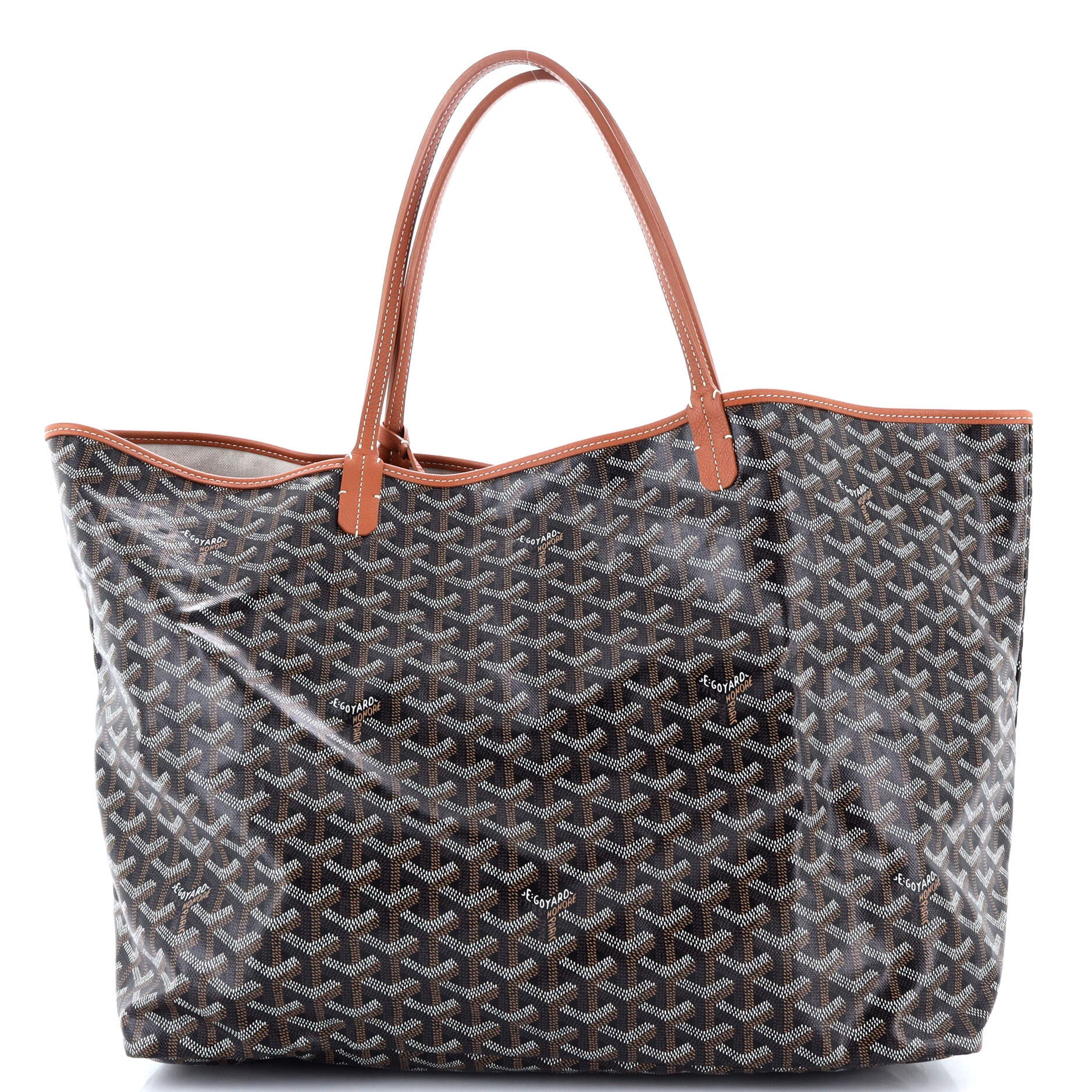 Pre-Owned Goyard Saint Louis Tote Coated Canvas GM, Alternate, color, Brown