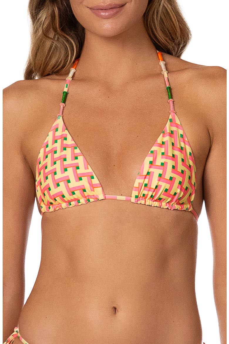 Blush Tide Balmy Triangle Bikini Top, Main, color, OPEN YELLOW