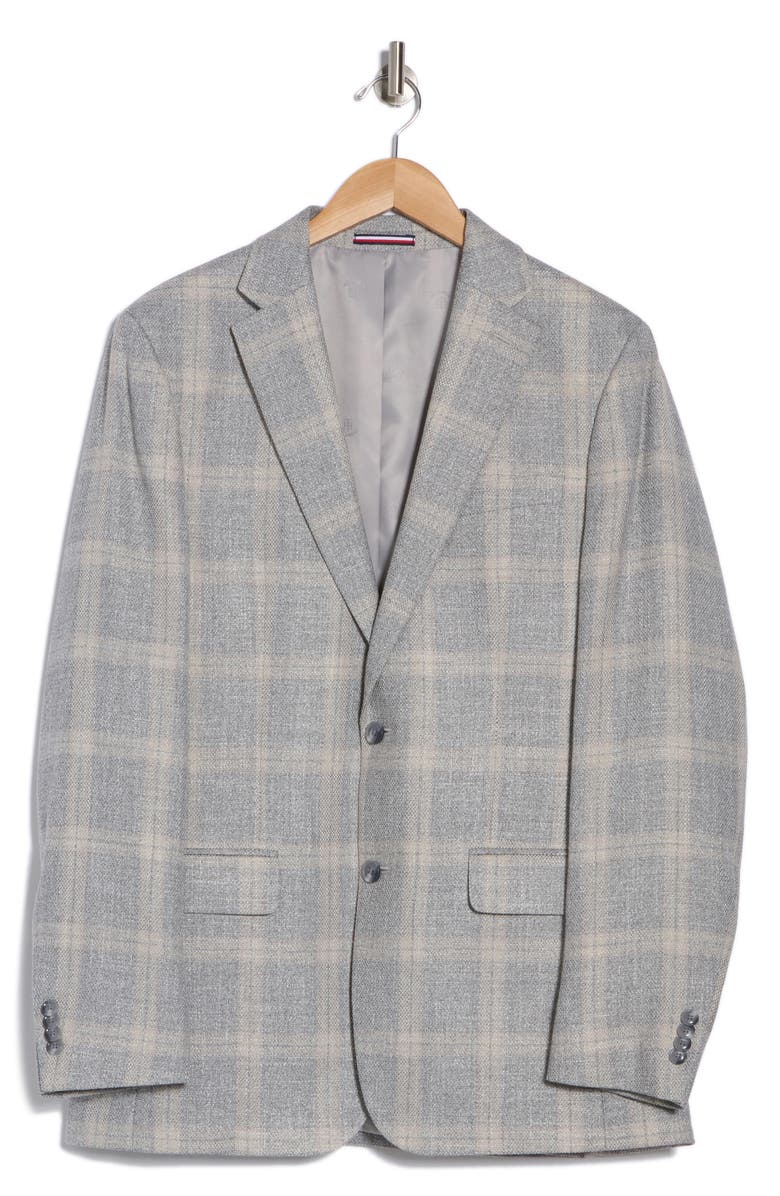 Tommy Hilfiger Plaid Sport Coat, Main, color, Light Grey