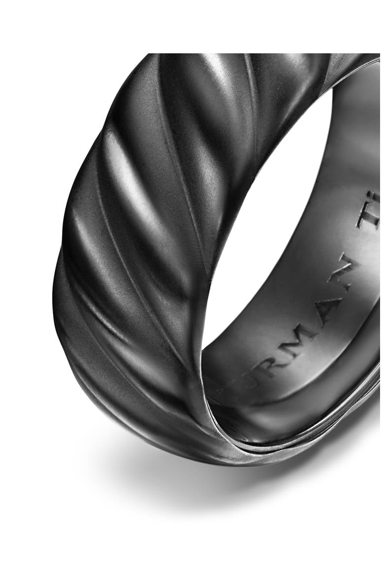 Men's Sculpted Cable Band Ring in Black Titanium, 9mm, Alternate, color, BLACK TITANIUM