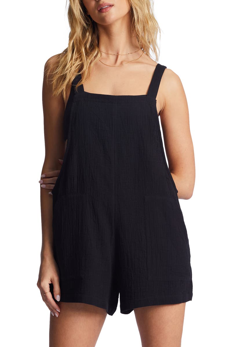 Billabong Beach Crush Cotton Cover-Up Romper, Main, color, 