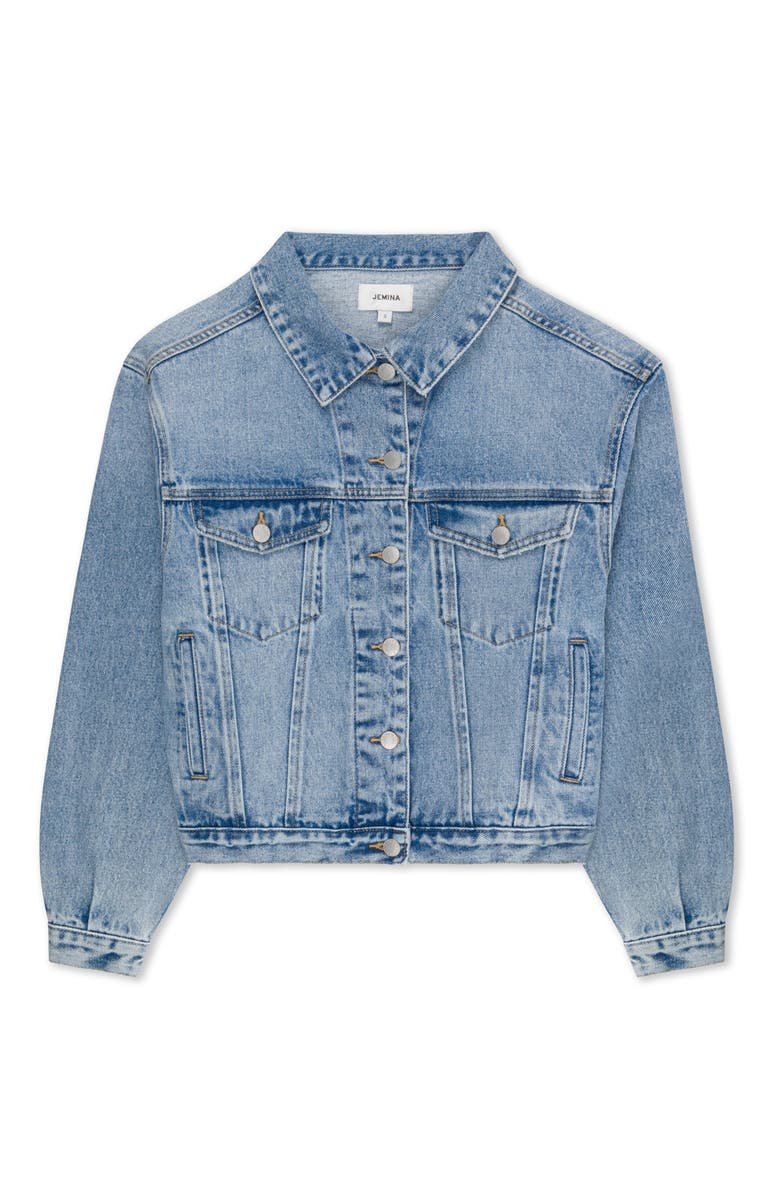 Jemina Denim The Aura Cropped Denim Jacket, Alternate, color, Medium Blue
