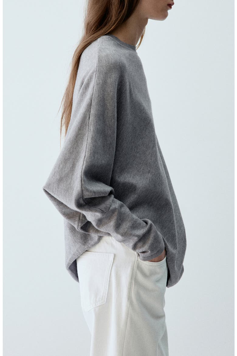 Vanessa Asymmetric Hem Sweater, Alternate, color, MEDIUM HEATHER GREY