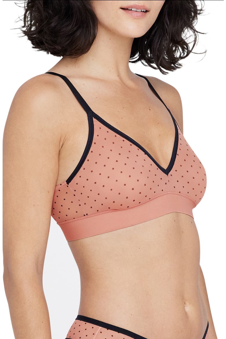 Spellbound Mesh Bralette, Alternate, color, ROSE/ DOT