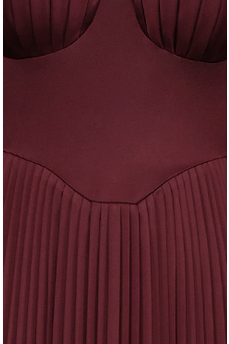 Marcella Strapless Pleated Georgette Gown, Alternate, color, CABERNET