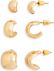 NORDSTROM RACK 3-Pack Chubby Hoop Earrings