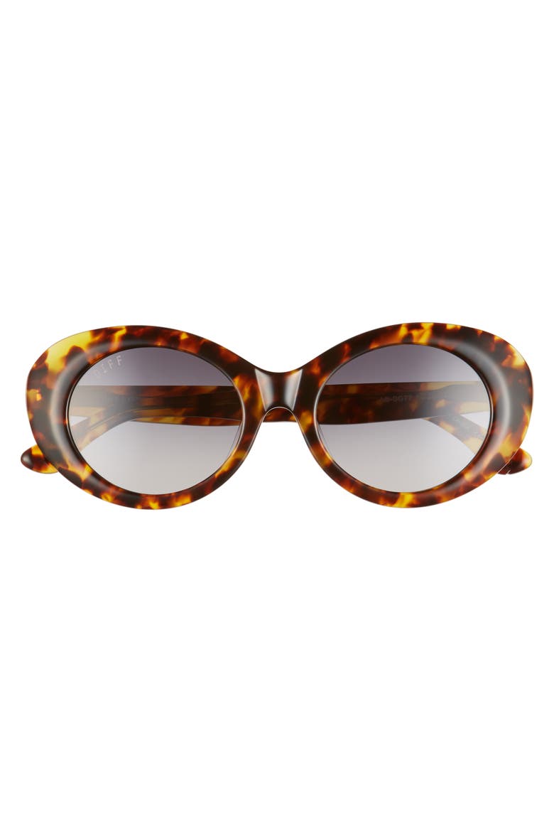 Olivia 50mm Oval Sunglasses, Alternate, color, AMBER TORTOISE/ GREY