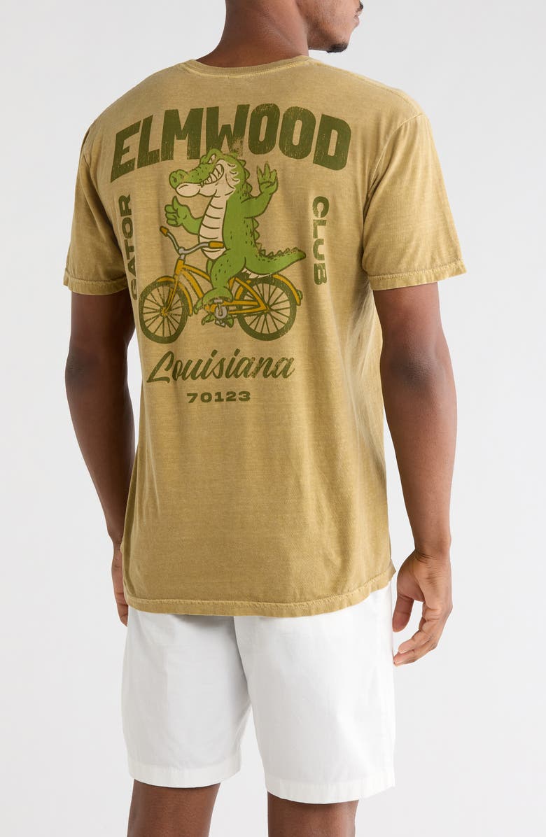 Goodie Two Sleeves Elmwood Gator Club Louisiana Graphic T-Shirt, Alternate, color, Brown
