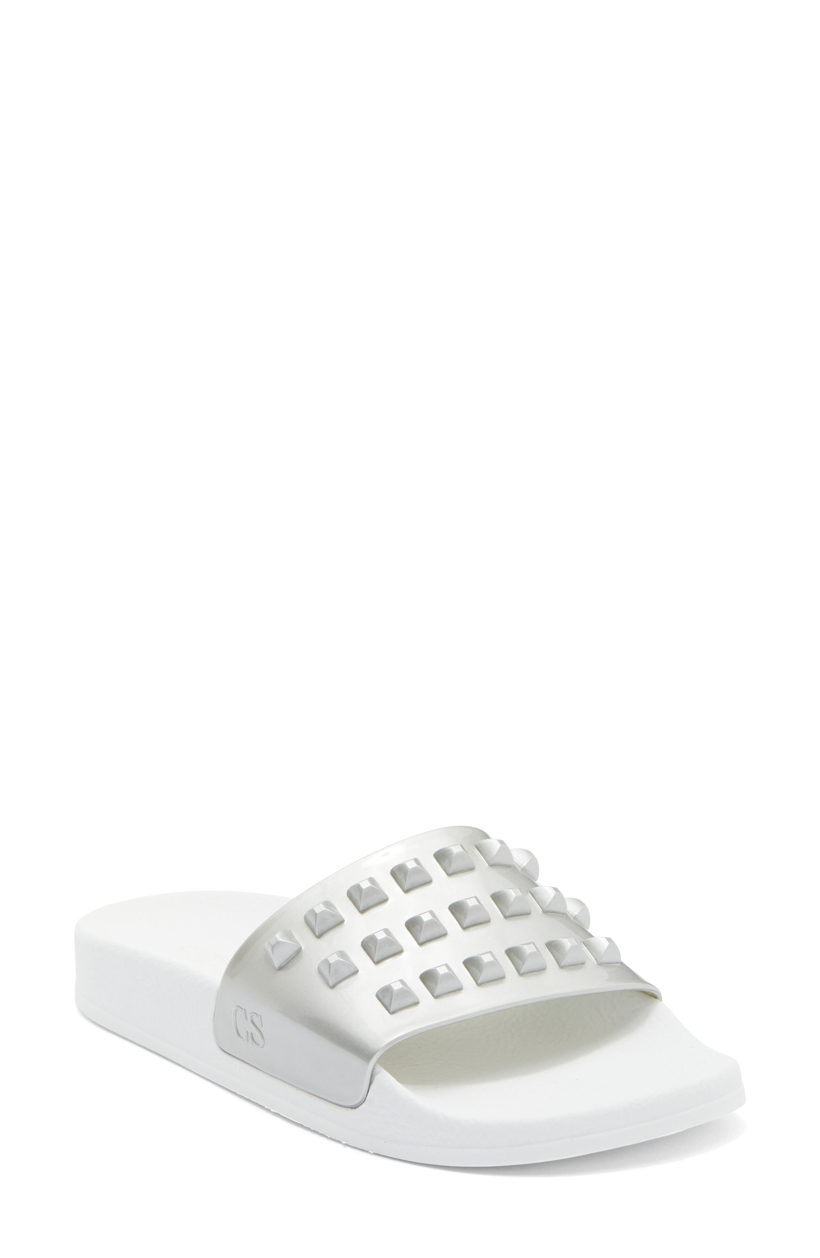 Franco Waterproof Slide Sandal, Main, color, SILVER