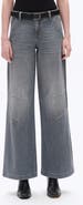 Bayeas Slant Pocket Mid Rise Wide Leg Jeans