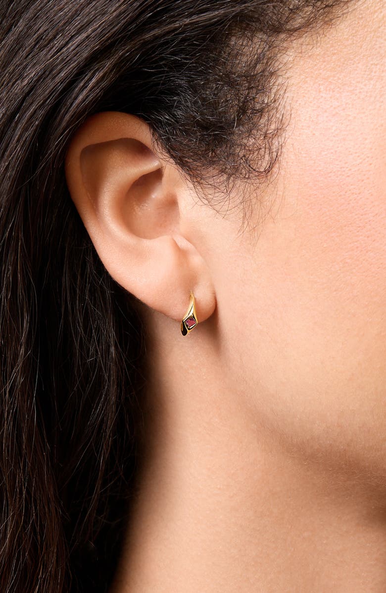 Bony Levy 14K Gold Half Hoop Earrings, Alternate, color, 14K Yellow Gold Topaz