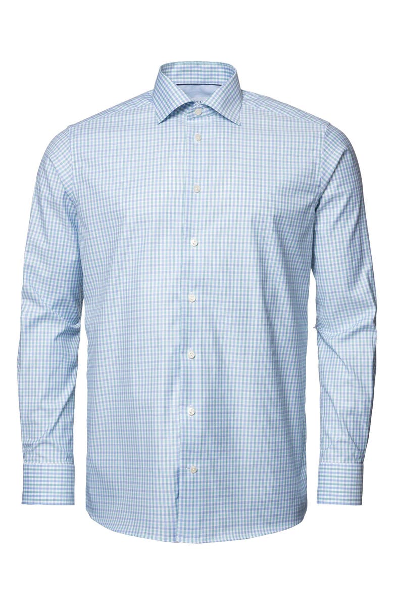 Eton Contemporary Fit Check Cotton Dress Shirt, Alternate, color,