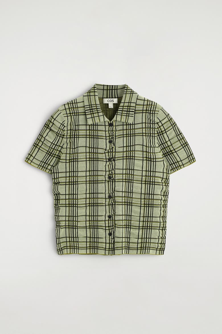 Checked Cotton-Jacquard Shirt, Alternate, color, GREEN / CHECKED